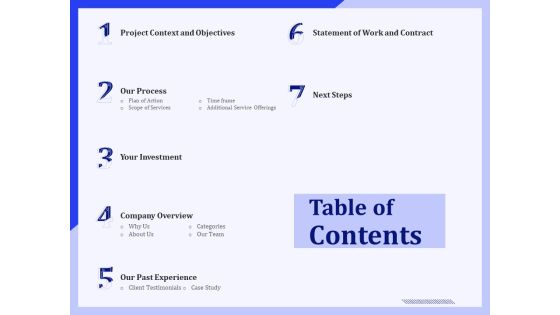 Table Of Contents Ppt PowerPoint Presentation Outline Sample PDF