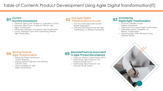 Table Of Contents Product Development Using Agile Digital Transformation IT Graphics PDF Table Of Contents Product Development Using Agile Digital Transformation IT Graphics PDF