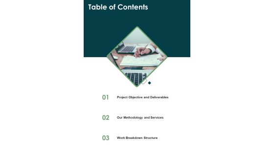 Table Of Contents Project Development Planning Proposal Template One Pager Sample Example Document Table Of Contents Project Development Planning Proposal Template One Pager Sample Example Document