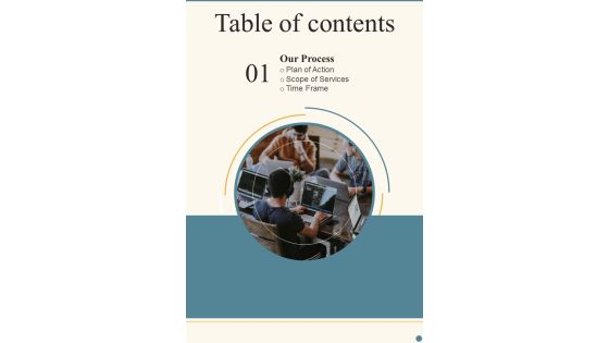 Table Of Contents Proposal For Corporate Meeting One Pager Sample Example Document Table Of Contents Proposal For Corporate Meeting One Pager Sample Example Document