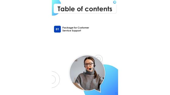 Table Of Contents Proposal For Expert Support Services One Pager Sample Example Document