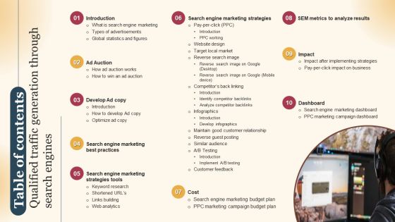 Table Of Contents Qualified Traffic Generation Through Search Engines Download PDF