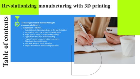 Table Of Contents Revolutionizing Manufacturing With 3D Printing Microsoft PDF