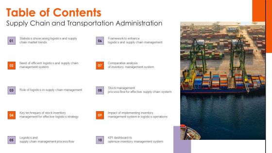 Table Of Contents Supply Chain And Transportation Administration Information PDF Table Of Contents Supply Chain And Transportation Administration Information PDF