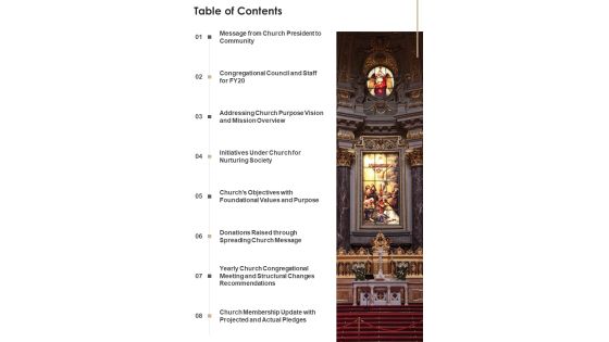 Table Of Contents Template 21 One Pager Documents Table Of Contents Template 21 One Pager Documents