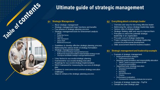 Table Of Contents Ultimate Guide Of Strategic Management Rules PDF Table Of Contents Ultimate Guide Of Strategic Management Rules PDF