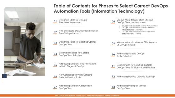 Table Of Phases To Select Correct Devops Automation Tools Information Technology Download PDF Table Of Phases To Select Correct Devops Automation Tools Information Technology Download PDF