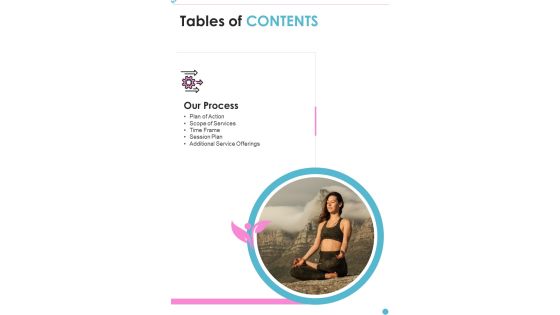 Tables Of Contents Corporate Staff Welfare Training Proposal One Pager Sample Example Document Tables Of Contents Corporate Staff Welfare Training Proposal One Pager Sample Example Document