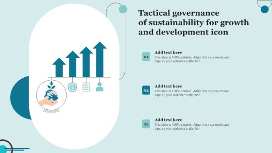 Tactical Governance Of Sustainability For Growth And Development Icon Formats PDF