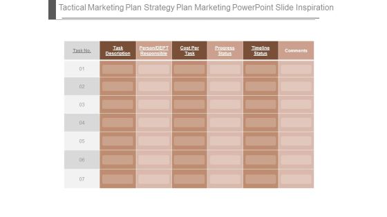 Tactical Marketing Plan Strategy Plan Marketing Powerpoint Slide Inspiration