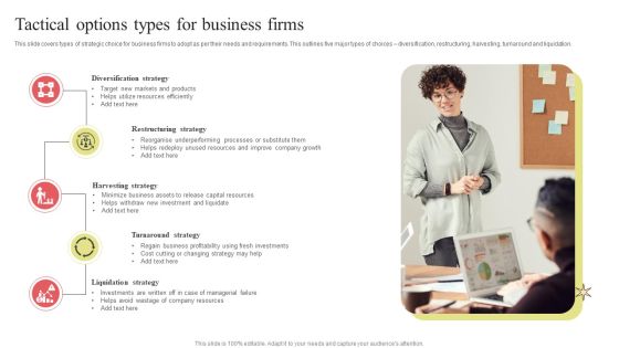 Tactical Options Types For Business Firms Icons PDF Tactical Options Types For Business Firms Icons PDF