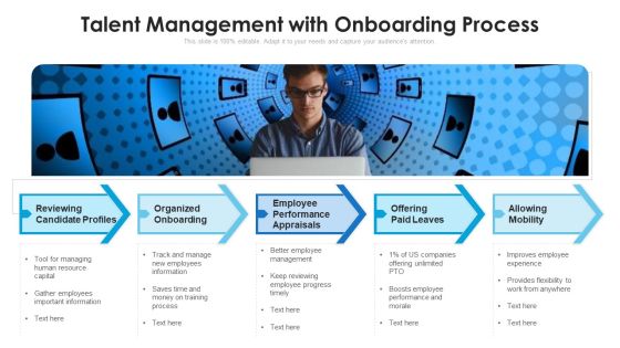 Talent Management With Onboarding Process Ppt Layouts Example File PDF