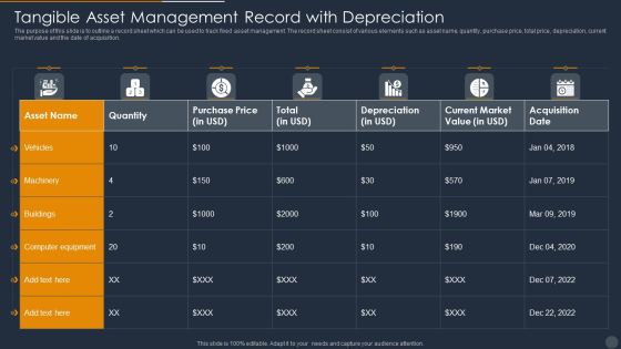 Tangible Asset Management Record With Depreciation Information PDF Tangible Asset Management Record With Depreciation Information PDF