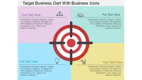 Target Business Dart With Business Icons Powerpoint Template Target Business Dart With Business Icons Powerpoint Template