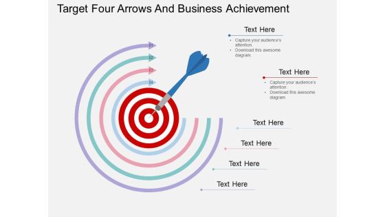 Target Four Arrows And Business Achievement Powerpoint Template Target Four Arrows And Business Achievement Powerpoint Template