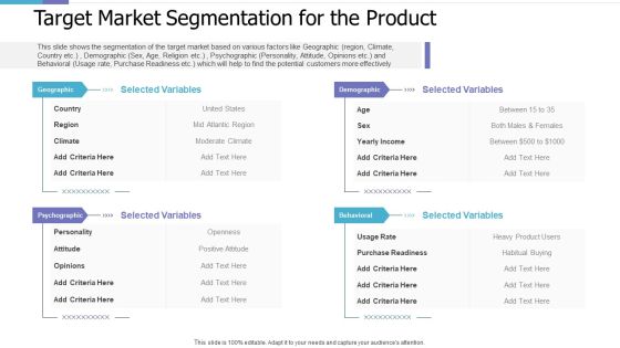 Target Market Segmentation For The Product Investor Pitch Deck For PE Funding Graphics PDF Target Market Segmentation For The Product Investor Pitch Deck For PE Funding Graphics PDF