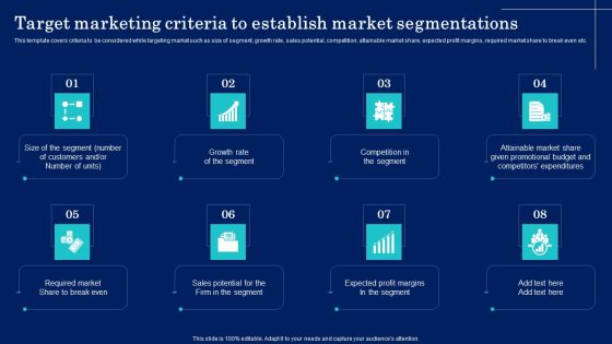 Target Marketing Criteria To Establish Market Segmentations Elements PDF