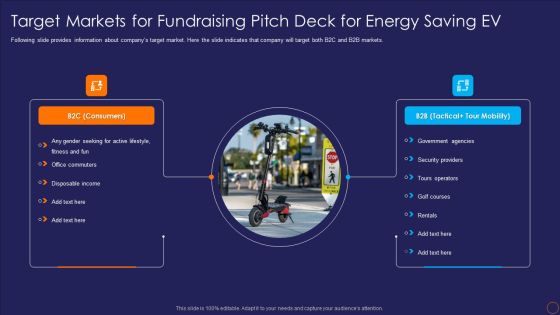Target Markets For Fundraising Pitch Deck For Energy Saving EV Ppt Ideas Show PDF Target Markets For Fundraising Pitch Deck For Energy Saving EV Ppt Ideas Show PDF