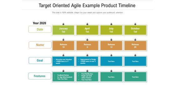 Target Oriented Agile Example Product Timeline Ppt PowerPoint Presentation Gallery Topics PDF Target Oriented Agile Example Product Timeline Ppt PowerPoint Presentation Gallery Topics PDF