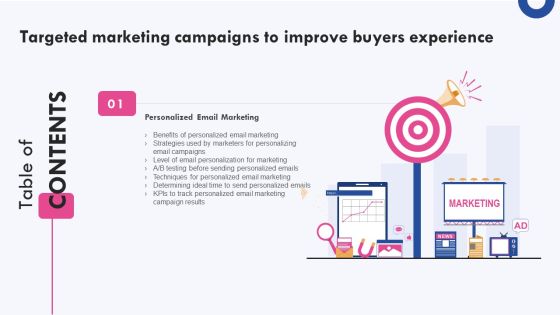 Targeted Marketing Campaigns To Improve Buyers Experience Tables Of Content Summary PDF Targeted Marketing Campaigns To Improve Buyers Experience Tables Of Content Summary PDF