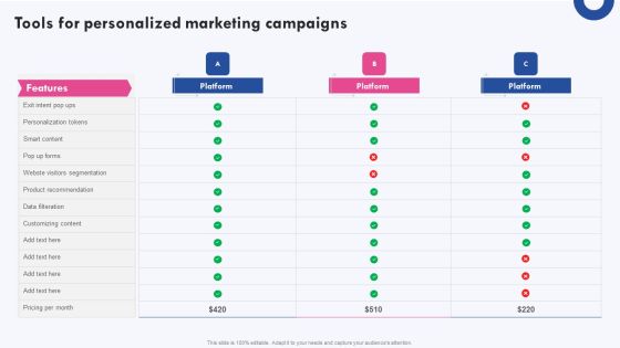 Targeted Marketing Campaigns To Improve Buyers Experience Tools For Personalized Marketing Campaigns Professional PDF Targeted Marketing Campaigns To Improve Buyers Experience Tools For Personalized Marketing Campaigns Professional PDF