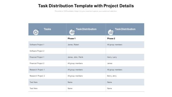 Task Distribution Template With Project Details Ppt PowerPoint Presentation Model Clipart Task Distribution Template With Project Details Ppt PowerPoint Presentation Model Clipart
