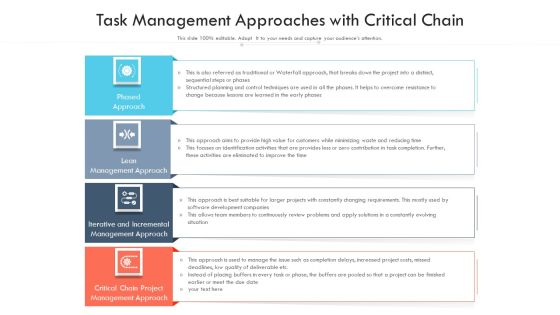 Task Management Approaches With Critical Chain Ppt Infographic Template Graphic Tips PDF