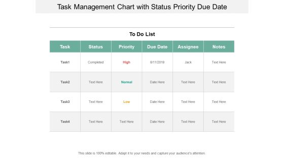 Task Management Chart With Status Priority Due Date Ppt PowerPoint Presentation Slides Format Ideas Cpb Task Management Chart With Status Priority Due Date Ppt PowerPoint Presentation Slides Format Ideas Cpb