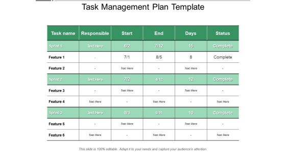 Task Management Plan Template Ppt PowerPoint Presentation Portfolio Styles