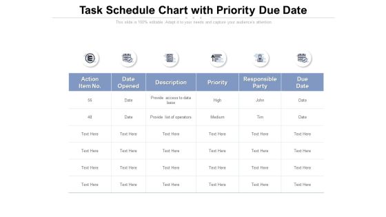 Task Schedule Chart With Priority Due Date Ppt PowerPoint Presentation Infographic Template Background Task Schedule Chart With Priority Due Date Ppt PowerPoint Presentation Infographic Template Background