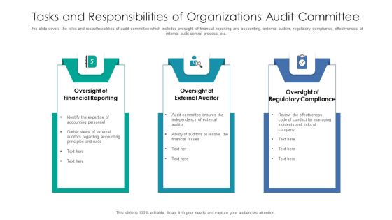 Tasks And Responsibilities Of Organizations Audit Committee Ppt PowerPoint Presentation File Influencers PDF