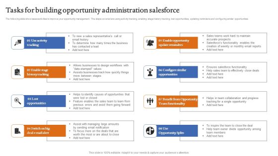 Tasks For Building Opportunity Administration Salesforce Professional PDF Tasks For Building Opportunity Administration Salesforce Professional PDF