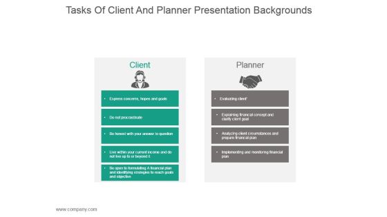 Tasks Of Client And Planner Presentation Backgrounds Tasks Of Client And Planner Presentation Backgrounds