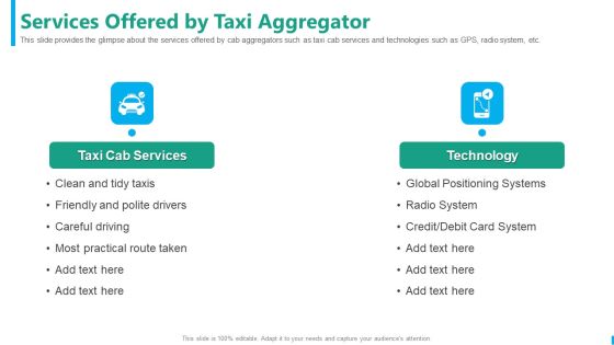 Taxi Aggregator Services Offered By Taxi Aggregator Structure PDF Taxi Aggregator Services Offered By Taxi Aggregator Structure PDF