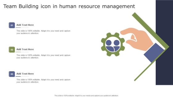 Team Building Icon In Human Resource Management Template PDF