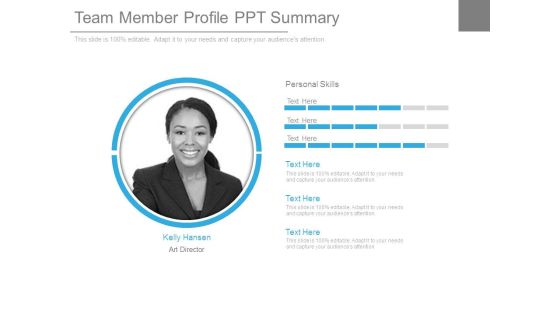 Team Member Profile Ppt Summary Team Member Profile Ppt Summary