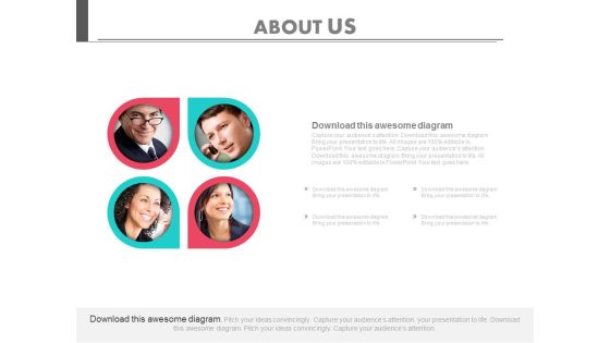 Team Of Four Business Persons Powerpoint Slides