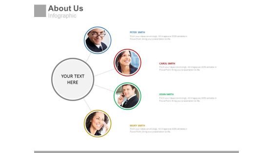 Team Of Four Persons About Us Powerpoint Slides
