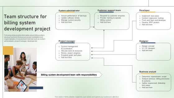 Team Structure For Billing System Development Project Ppt PowerPoint Presentation Diagram PDF Team Structure For Billing System Development Project Ppt PowerPoint Presentation Diagram PDF