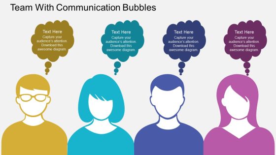 Team With Communication Bubbles PowerPoint Template Team With Communication Bubbles PowerPoint Template