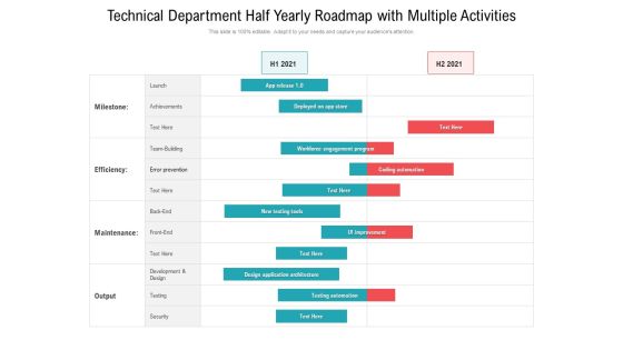 Technical Department Half Yearly Roadmap With Multiple Activities Mockup Technical Department Half Yearly Roadmap With Multiple Activities Mockup