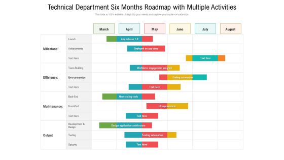 Technical Department Six Months Roadmap With Multiple Activities Infographics Technical Department Six Months Roadmap With Multiple Activities Infographics