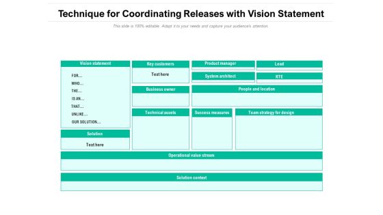 Technique For Coordinating Releases With Vision Statement Ppt PowerPoint Presentation File Layout Ideas PDF Technique For Coordinating Releases With Vision Statement Ppt PowerPoint Presentation File Layout Ideas PDF