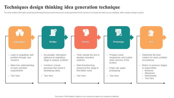 Techniques Design Thinking Idea Generation Technique Slides PDF Techniques Design Thinking Idea Generation Technique Slides PDF