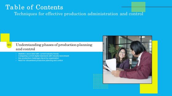 Techniques For Effective Production Administration And Control Table Of Contents Download PDF
