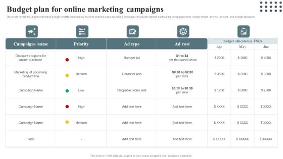 Techniques For Enhancing Buyer Acquisition Budget Plan For Online Marketing Campaigns Clipart PDF Techniques For Enhancing Buyer Acquisition Budget Plan For Online Marketing Campaigns Clipart PDF