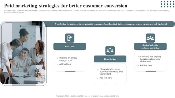 Techniques For Enhancing Buyer Acquisition Paid Marketing Strategies For Better Customer Conversion Template PDF Techniques For Enhancing Buyer Acquisition Paid Marketing Strategies For Better Customer Conversion Template PDF