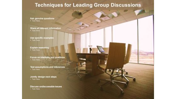 Techniques For Leading Group Discussions Ppt PowerPoint Presentation File Brochure Techniques For Leading Group Discussions Ppt PowerPoint Presentation File Brochure