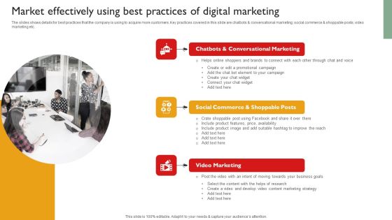 Techniques To Enhance Brand Awareness Market Effectively Using Best Practices Of Digital Marketing Icons PDF