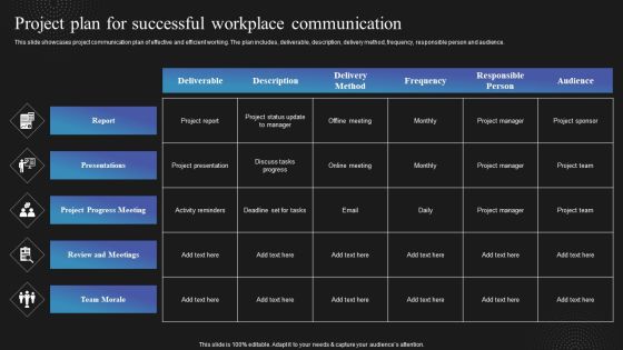 Techniques To Enhance Employee Project Plan For Successful Workplace Communication Background PDF Techniques To Enhance Employee Project Plan For Successful Workplace Communication Background PDF